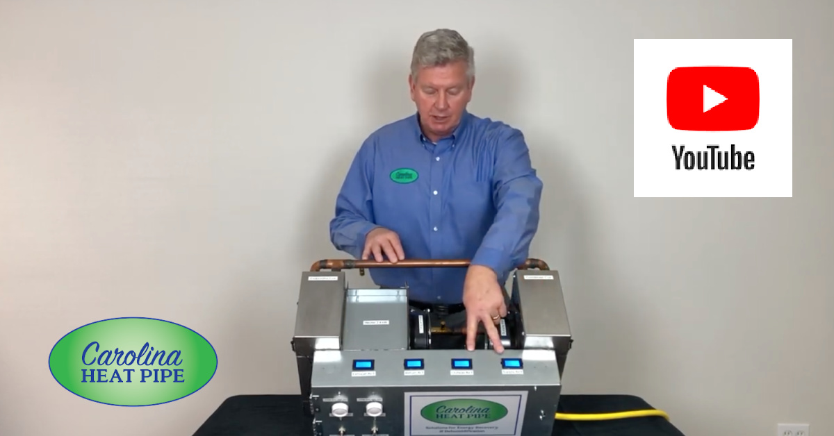 Man in front of equipment with CHP logo and Youtube logo and icon